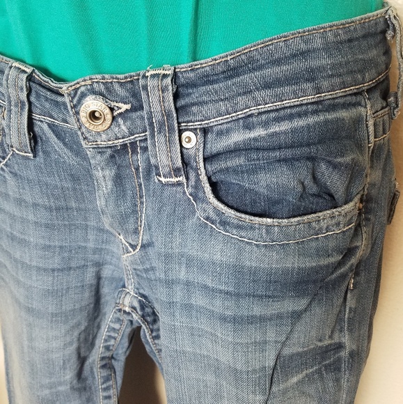 Jeans Bootcut Big Star Remy Pour Junior - Taille 25R, Coupe Basse, Délavé Et Détail étoiles
